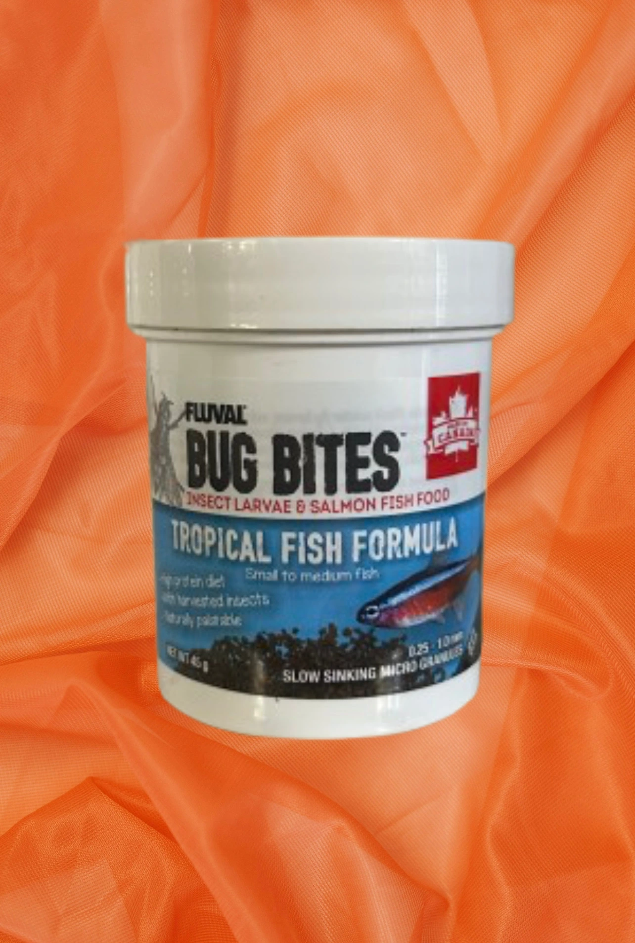 Slow sinking Fluval bug bites for small fish